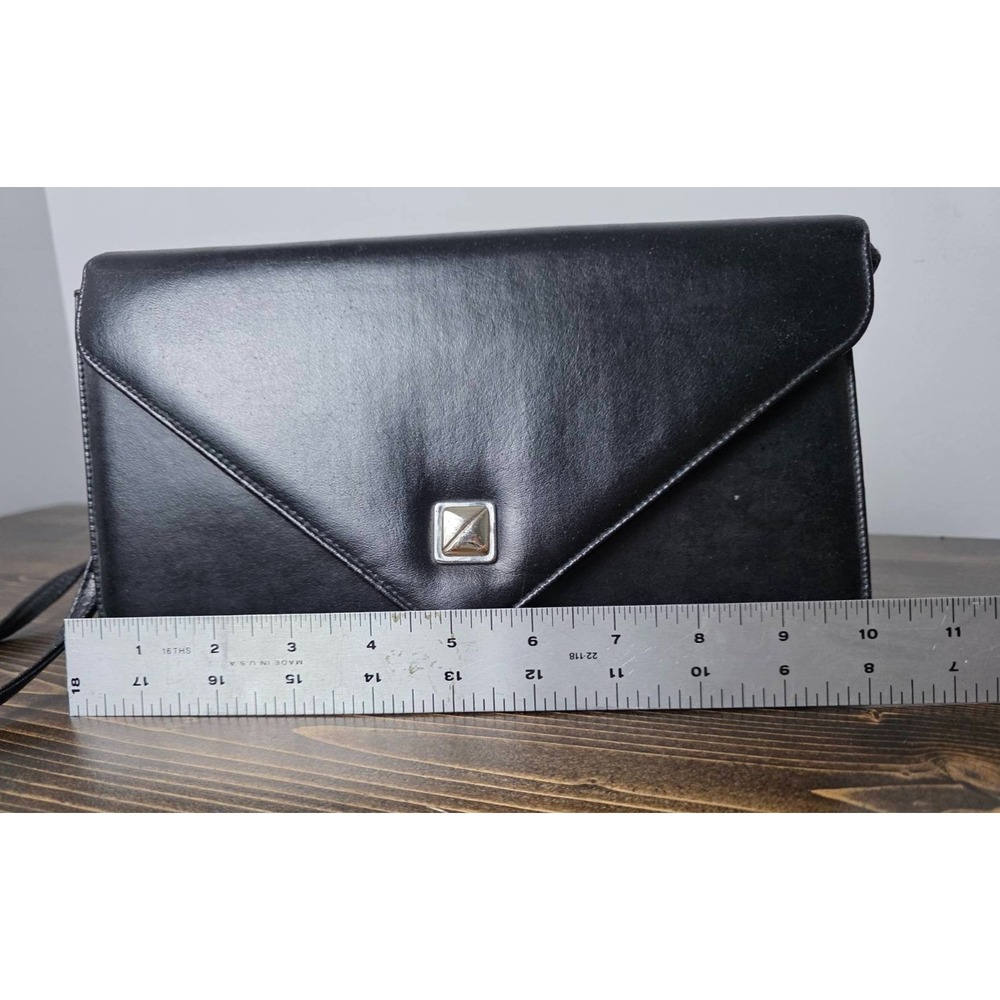 Ande Medium Black Leather Crossbody Bag Purse - Picture 5 of 11